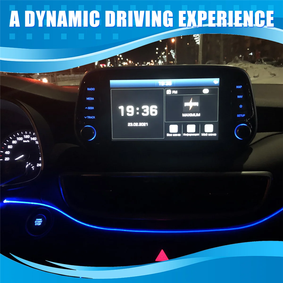 Marco de tablero LED Interior de coche clásico, Panel de instrumentos de luz embellecedor, luz de ambiente para Hyundai Tucson 2015 2016 2017 2018