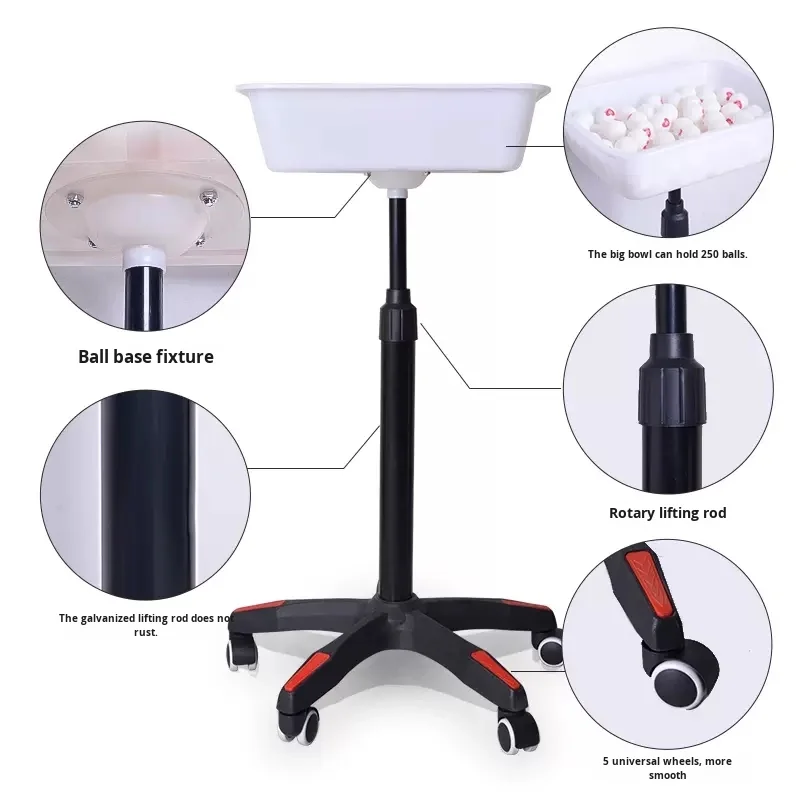 ถาดเก็บลูกปิงปองแบบเคลื่อนย้ายได้สำหรับมืออาชีพ พร้อมระบบยกสำหรับฝึกซ้อมและจัดเก็บลูกปิงปอง