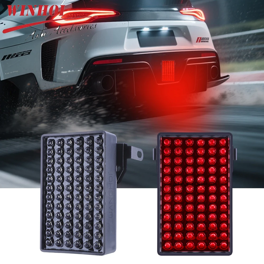 F1 Brake Light Rear Automotive Tail 3rd Stop Lamp Red Formula 1 Rear Fog Light with Flashing Warning Signal for SUV Motorcycle