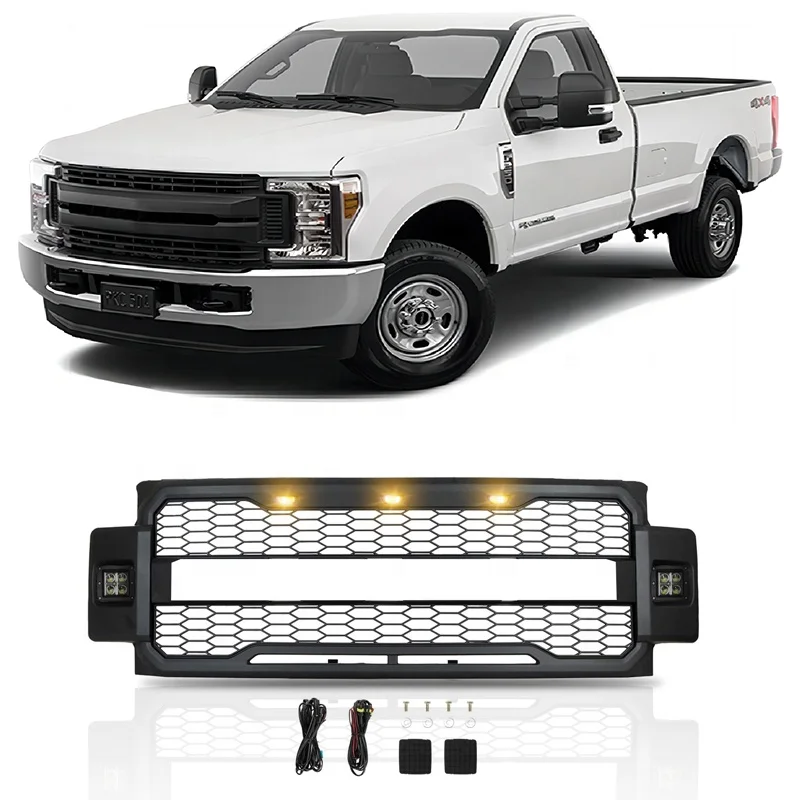 

Spedking 2017 2018 2019 2020 Raptor Accessories Parts Front Car Grille With Light for FORD F250 f350 f450 Grille