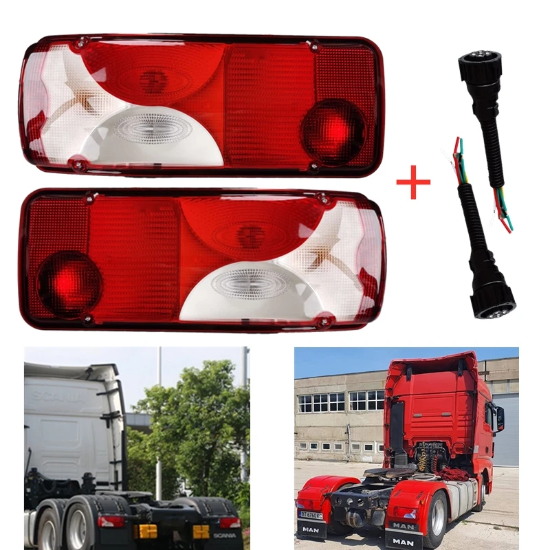 

1Pair 24V truck tail lamp for SCANIA Truck R114 R124 R144 R420 R500 P400 P450 R730 For Man truck tail lamp 1756754 1756751