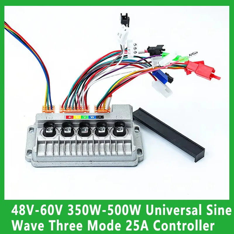 

48 В-60 В 350 Вт-500 Вт Универсальный синусоидальный трехрежимный бесщеточный контроллер 25 А для двухколесного электромобиля