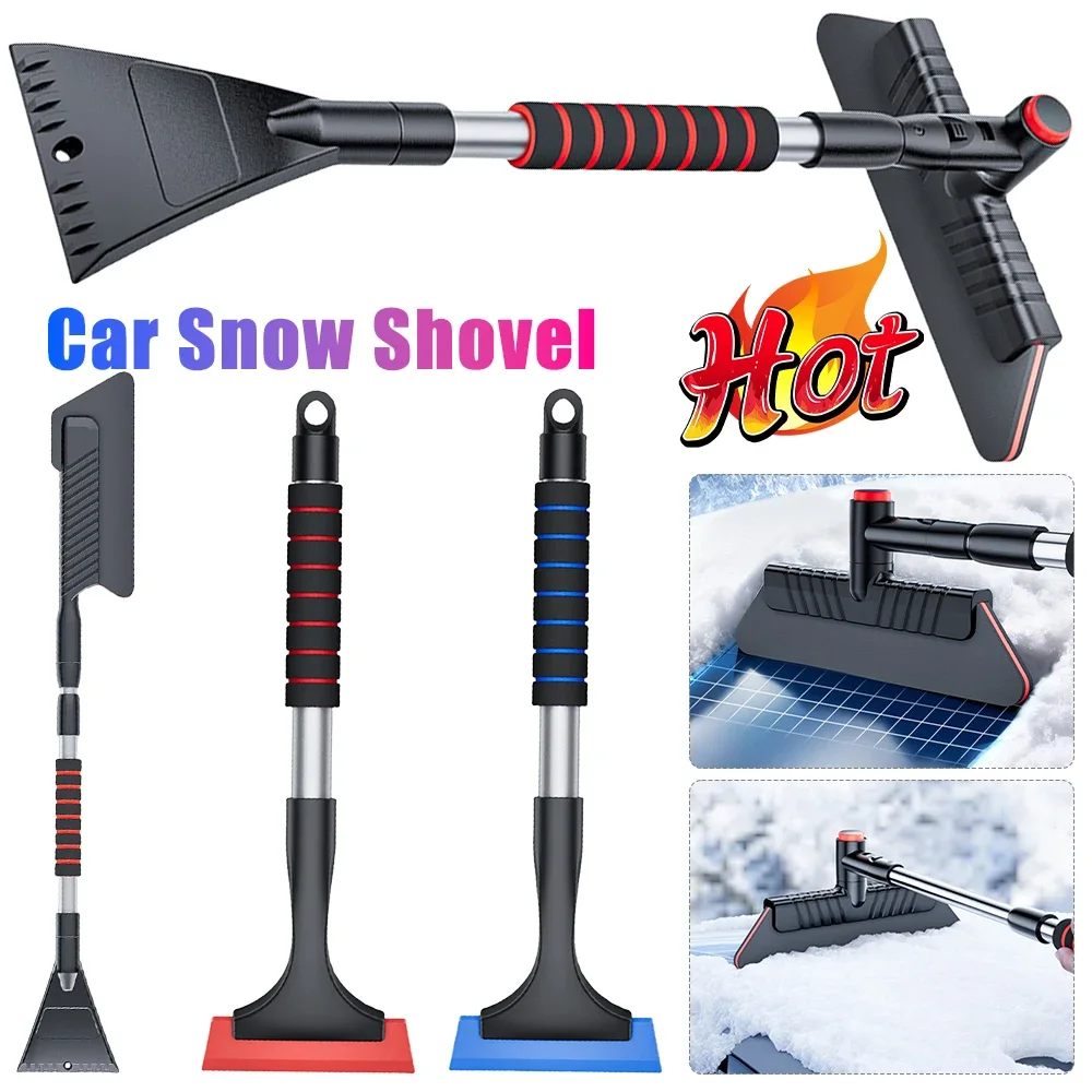 2 In 1 Car Snow Shovel Extendable Ice Scraper Snow Brush Windshield Snow Remove Broom Winter Auto Cleaner Tool Accessories