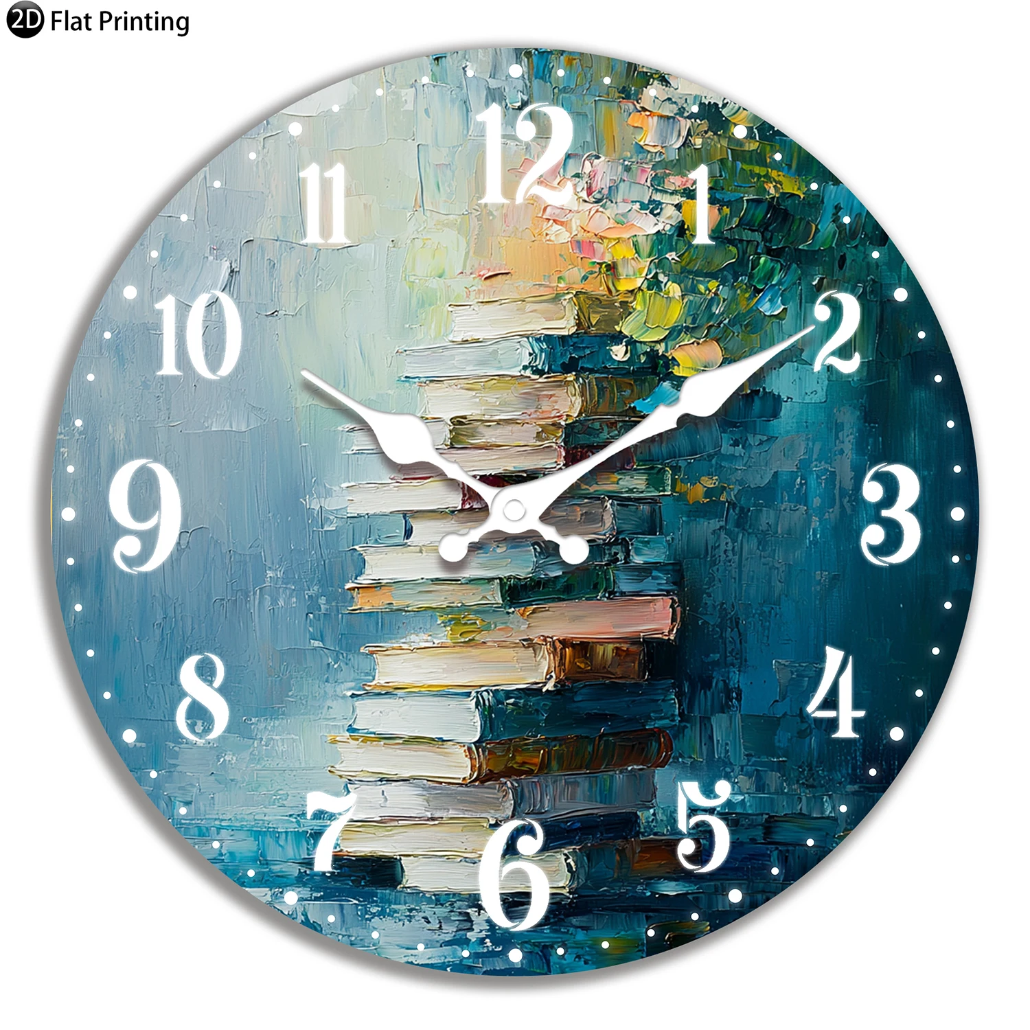 

Деревянные бесшумные настенные часы с абстрактной книгой, картина, кварцевые аналоговые часы для спальни, ванной комнаты, Хэллоуина, новогодний подарок