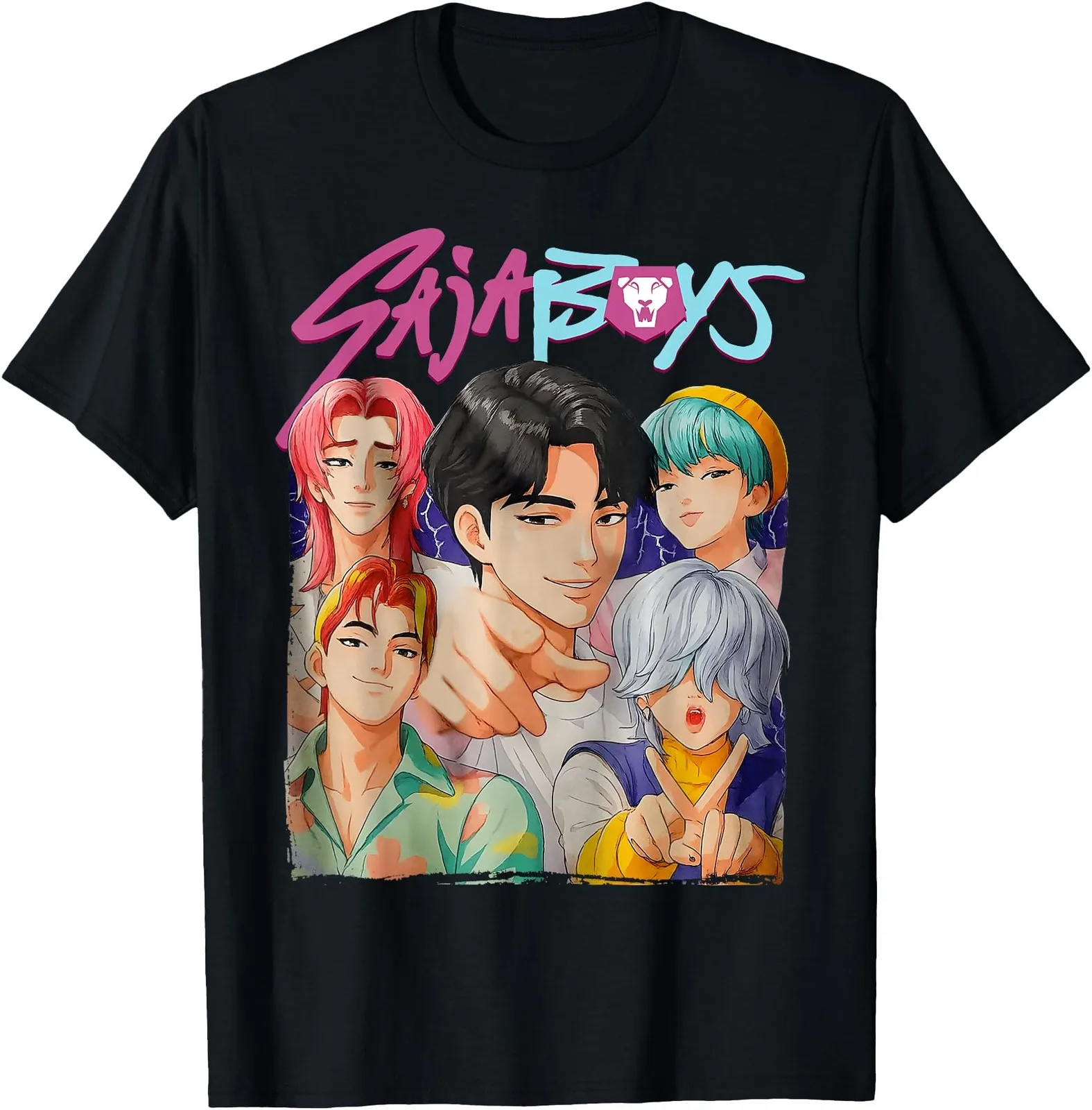 

Футболка KPop Demon Hunters Saja Boys Bootleg Style, лицензированная унисекс