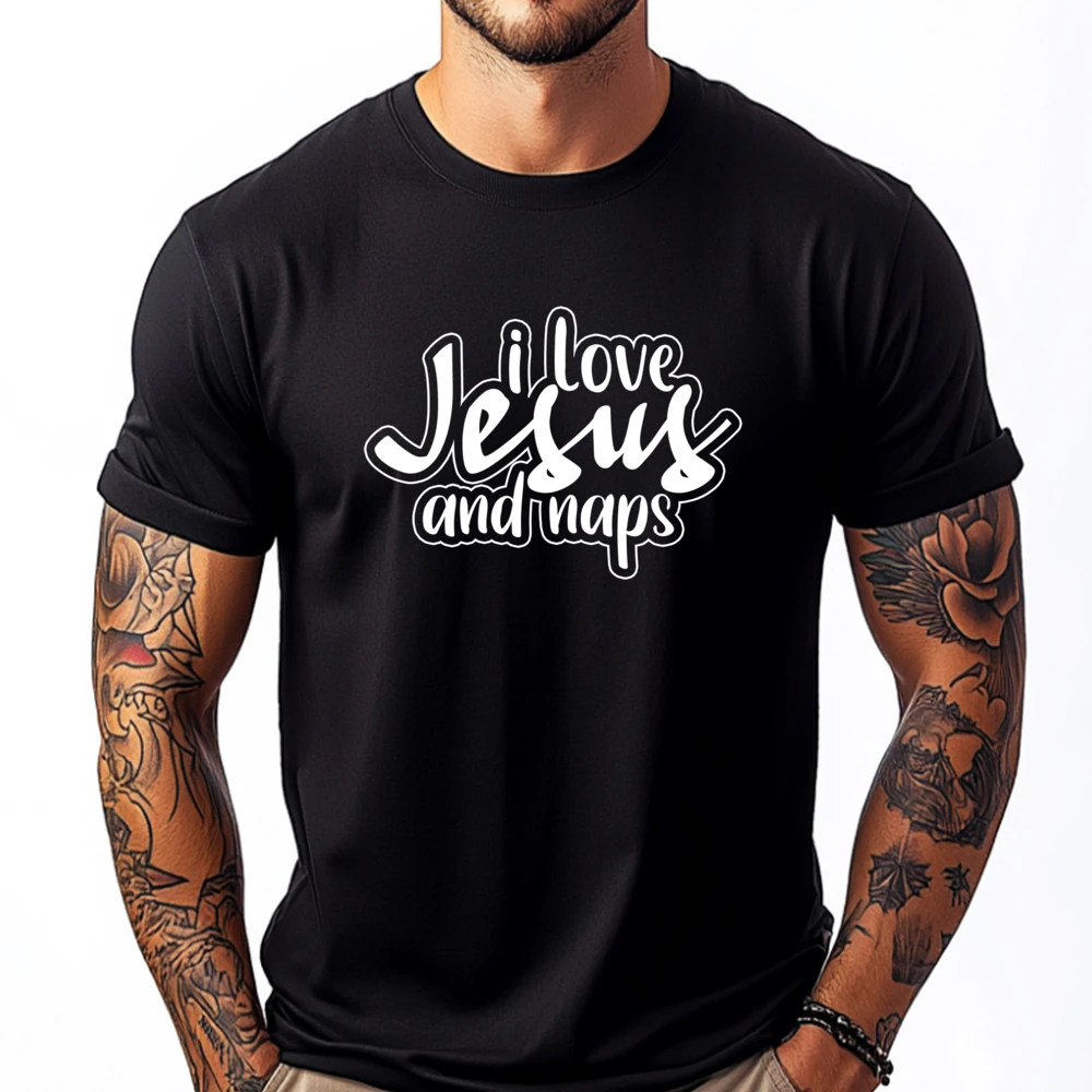 I Love Jesus And Nap Funny Christian Believe Designs Luxury Designer Men Clothes Brand T Shirt T Shirt