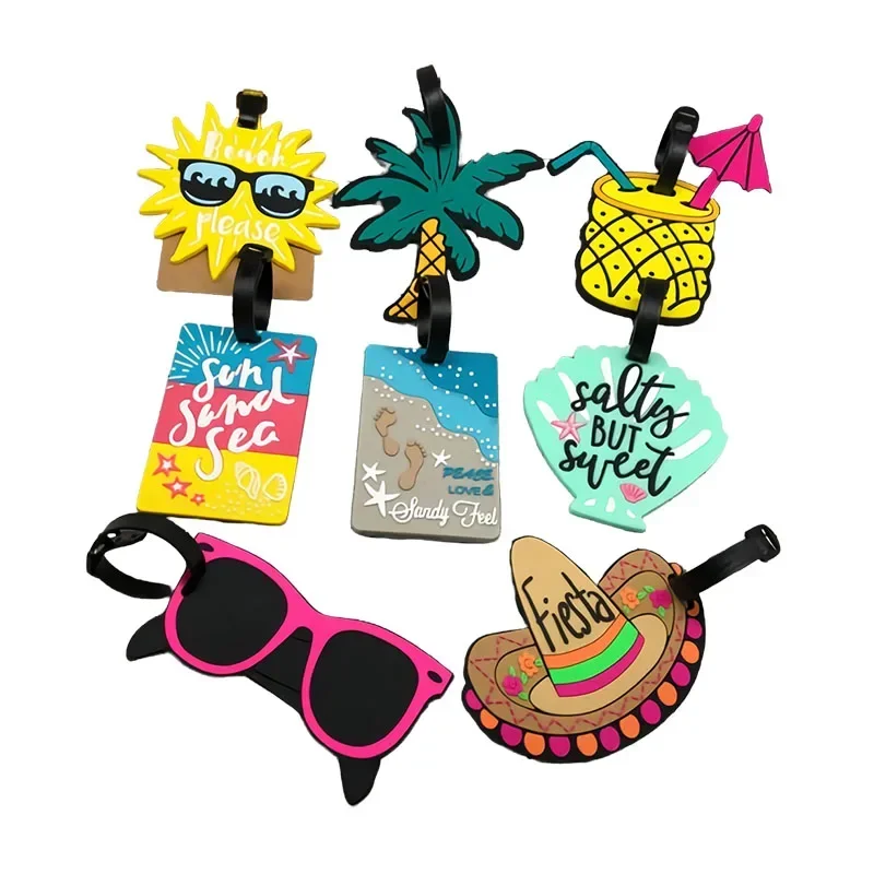 

1 шт. женские и мужские Мультяшные бирки для багажа с фруктами, силиконовый гель для чемодана, идентификационный адрес, этикетка, держатель, бирки для багажа, аксессуары для путешествий