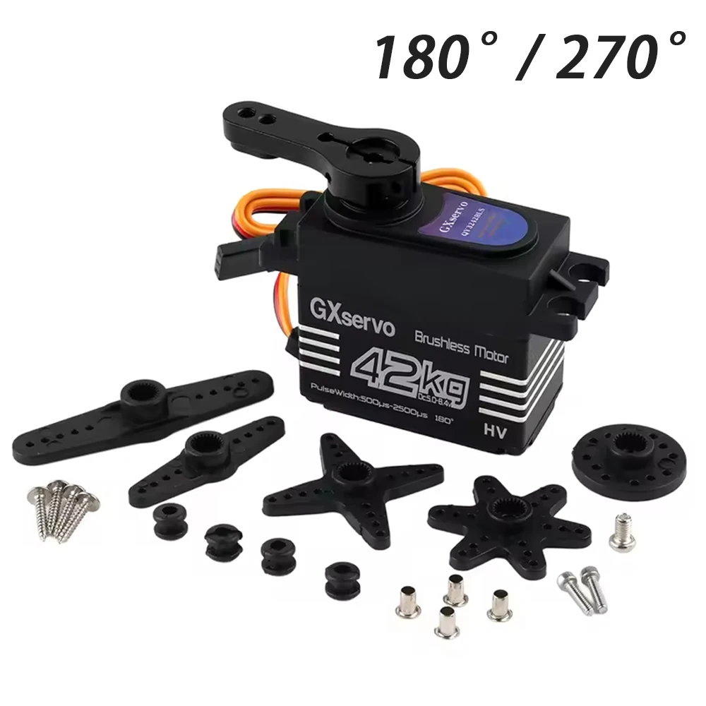 1/2pcs 180°/270° 42KG PWM Brushless Servo Motor Waterproof Metal Gear Digital Servo For 1/8 1/10 Scale RC Car DIY