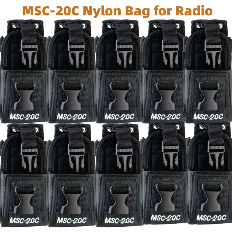 10PCS MSC-20C Nylon Pouch Bag Holster Carry Case for Kenwood ICOM YAESU Motorola GP338+ GP328+ HT750 BAOFENG Two Way Radio