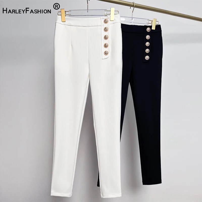 Manufacturer Price Casual Slim Pencil Pants Women Outdoor Wearing Black & White Quality Trousers