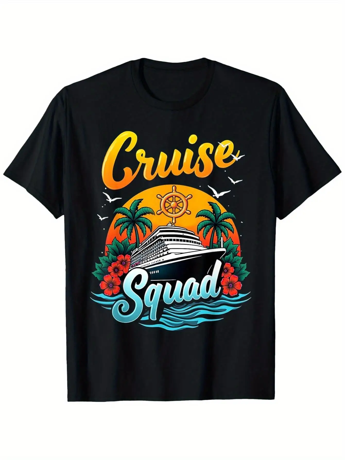 كروز سكواد 2025 عطلة الصيف مباراة الأسرة كروز تي شيرت، كروز تي شيرت، الرجال مريحة قصيرة الأكمام طاقم الرقبة تي شيرت #1