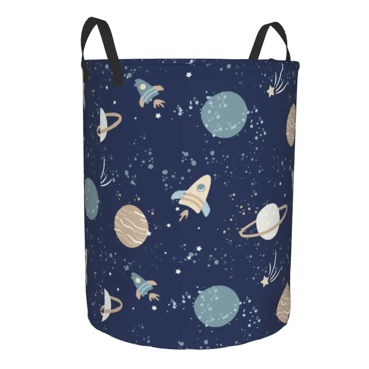 Cartoon Space Rockets Planets And Stars Waterproof Storage Bag Household Dirty Laundry Basket Folding Clothes Organizer