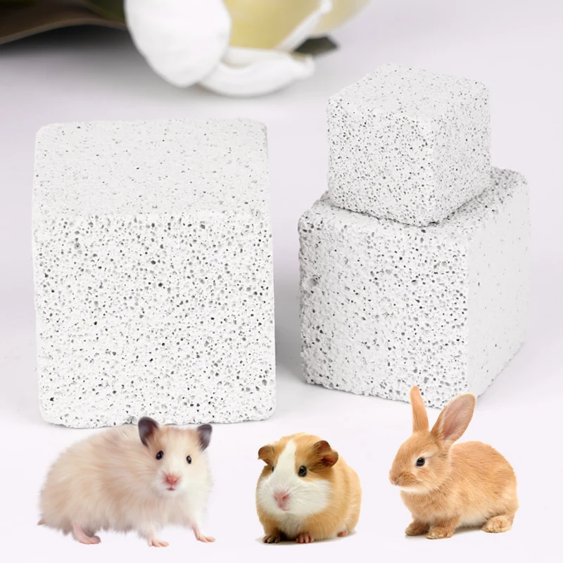 Piedra Molar de dientes minerales naturales para mascotas pequeñas, juguetes para masticar, suministros para mascotas, conejillo de indias, hámster, conejo