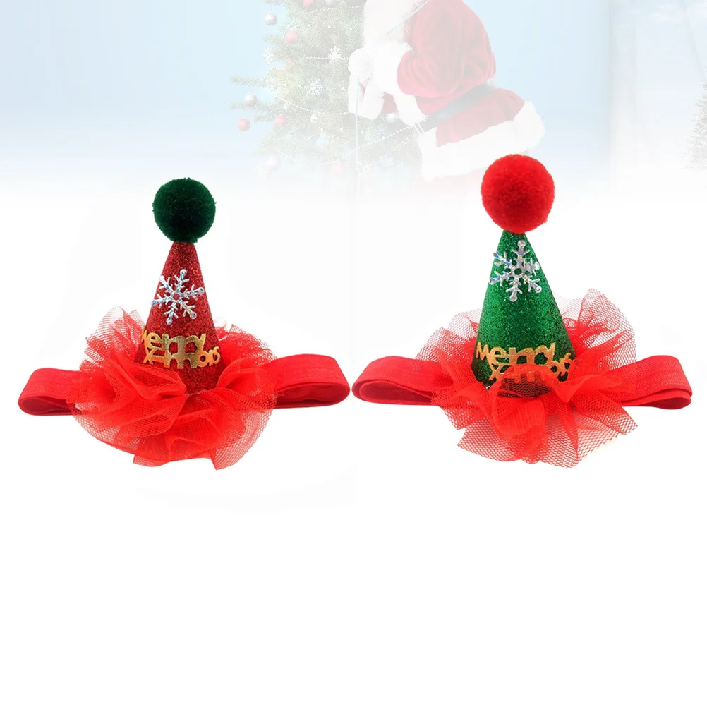 

2Pcs Pet Christmas Hat Adjustable Xmas Caps for Dogs Cats Holiday Costume Decorative Accessories Pet Christmas Hat