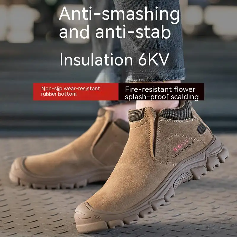 Men's Steel Toe Work Sneakers Safety Shoes Puncture-Proof Indestructible Boots Fashionable Security Footwear for the Workplace