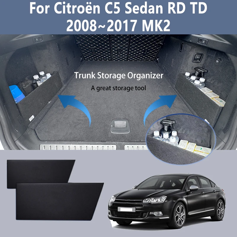 Image of Für Citroën C5 Limousine RD TD 2008 ~ 2017 Multifunktions Stamm Lagerung Partition Lagerung Auto Innen Teile Organizer Auto zubehör