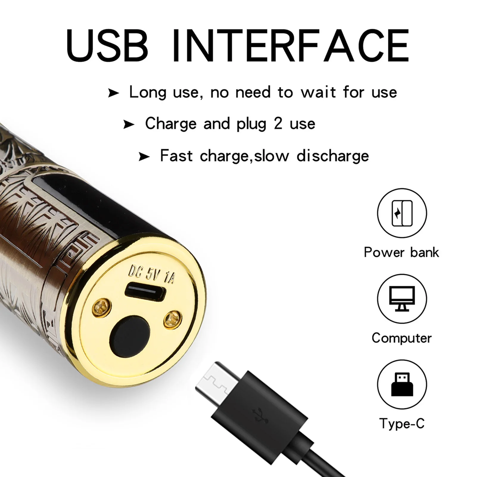 HIENA T9 Electric Hair Clipper Vintage Dragon Relief Design Cordless Hair Trimmer Portable Beard Shaver Hair Cutting Machine