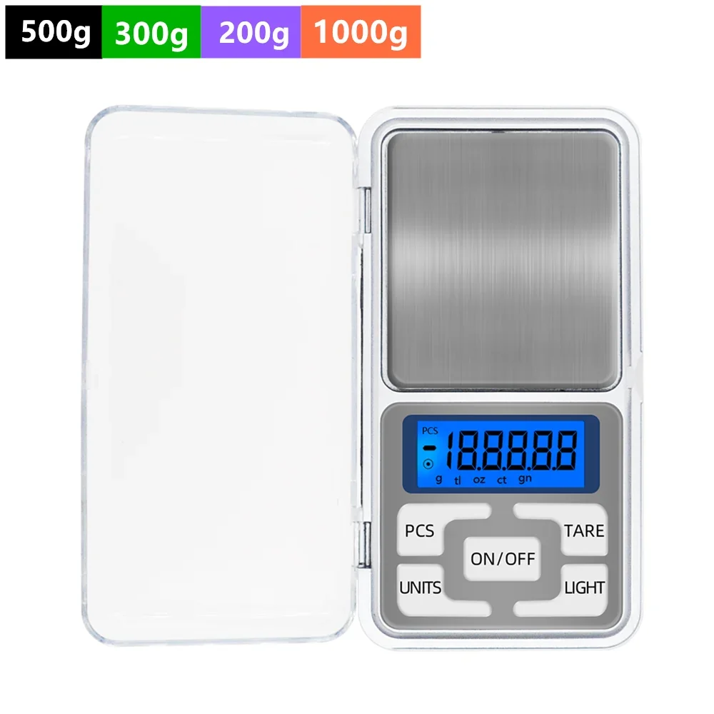 Mini Escala de Bolso Digital Balanças Jóias Equilíbrio de Diamante Cozinha Pesando Banheiro 100g 200g 300g 500g 1000g 0.01g 0.1g