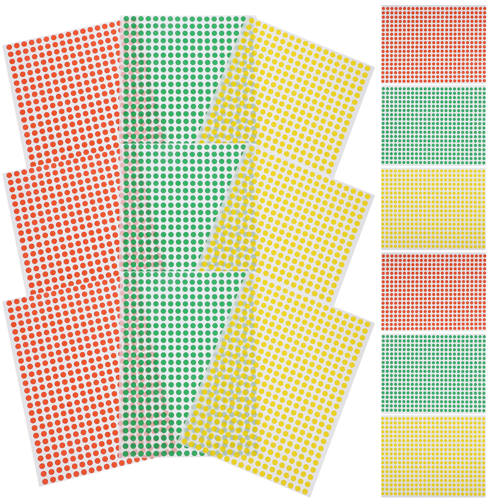 

15 Sheets Colored Dot Round Classification Labels Adhesive Rainbow Tag Stickers For Home School Office Diy Coding Sealing