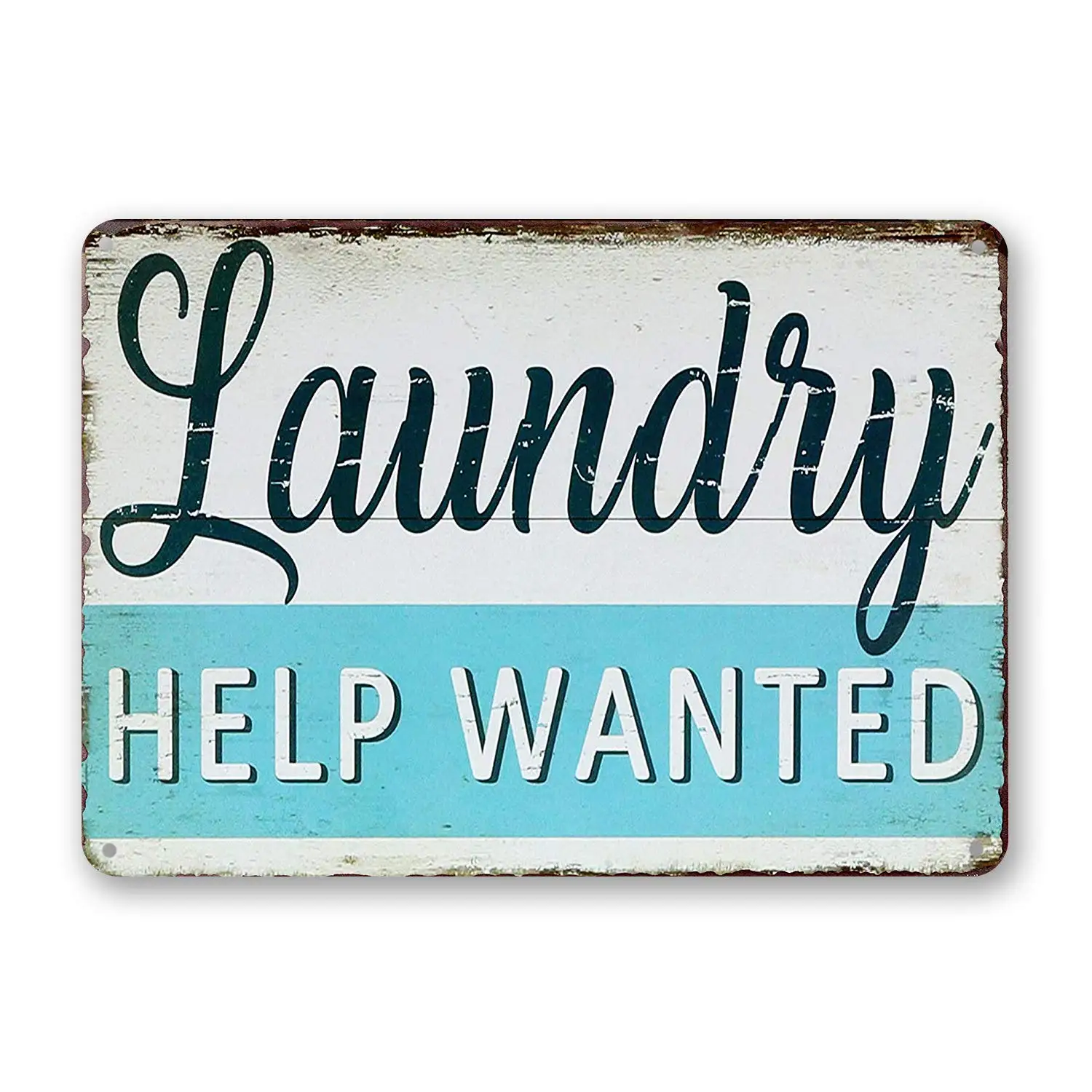 Kalynvi Laundry Room Vintage Metal Sign Laundry Help Wanted Decorative Signs Wash Room Home Decor Bathroom Signs 7.9X11.8 Inch