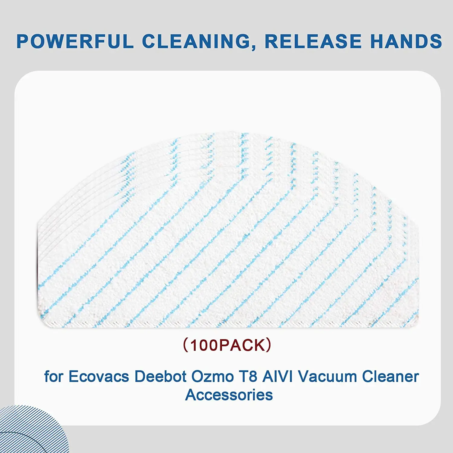 100 Pack Disposable Mop Pads Compatible for Ecovacs Deebot Ozmo T8 AIVI Robot Vacuum Cleaner