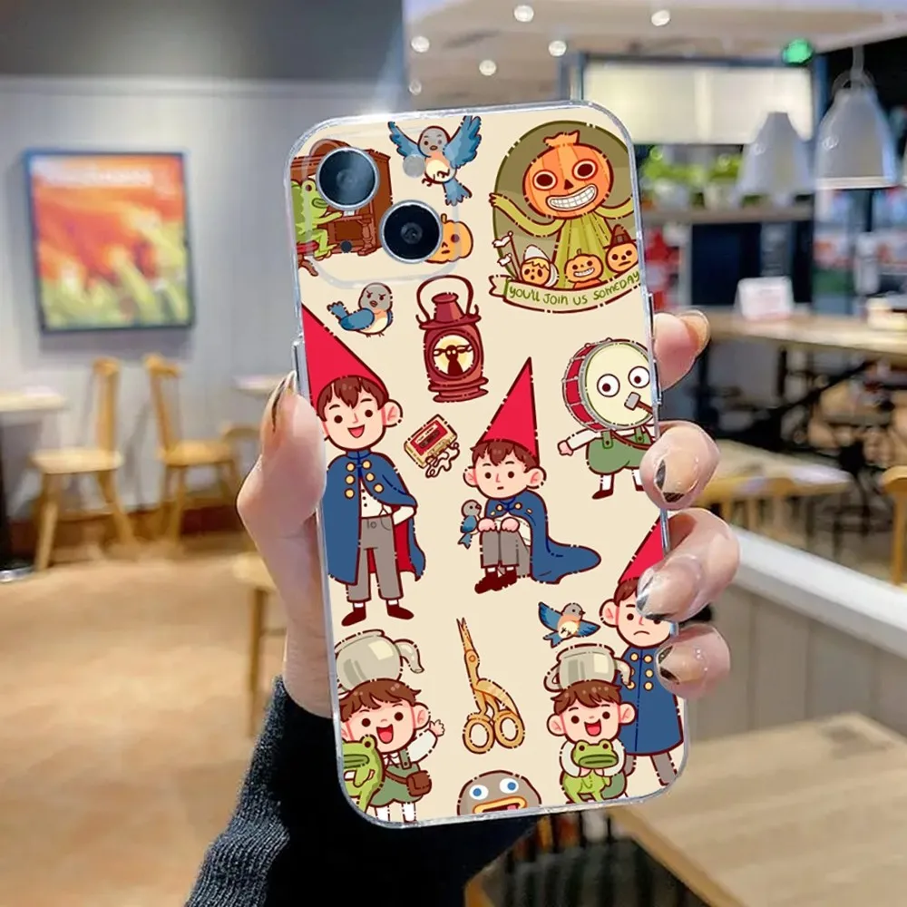 حافظة هاتف كارتونية O-Over the G-Garden W-Wall لهاتف iPhone 16,15,14,13,12,11Plus,Pro,Max,XR,XS,X,7,8 Plus,SE,Mini شفافة ناعمة