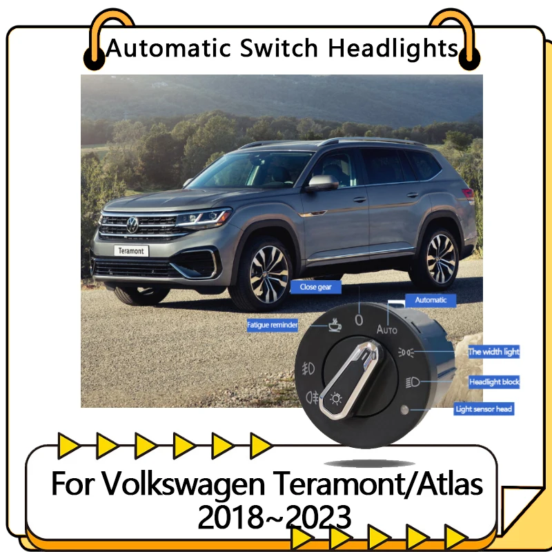 Car Automatic Switch For Volkswagen VW Teramont Atlas Accessories 2018~2023 CA1 Auto Modified Headlight Upgrade Parts 2021 2022