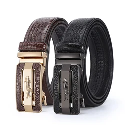 Ceinture en cuir de vache véritable pour homme, marque de luxe, environnement occidental, 2024