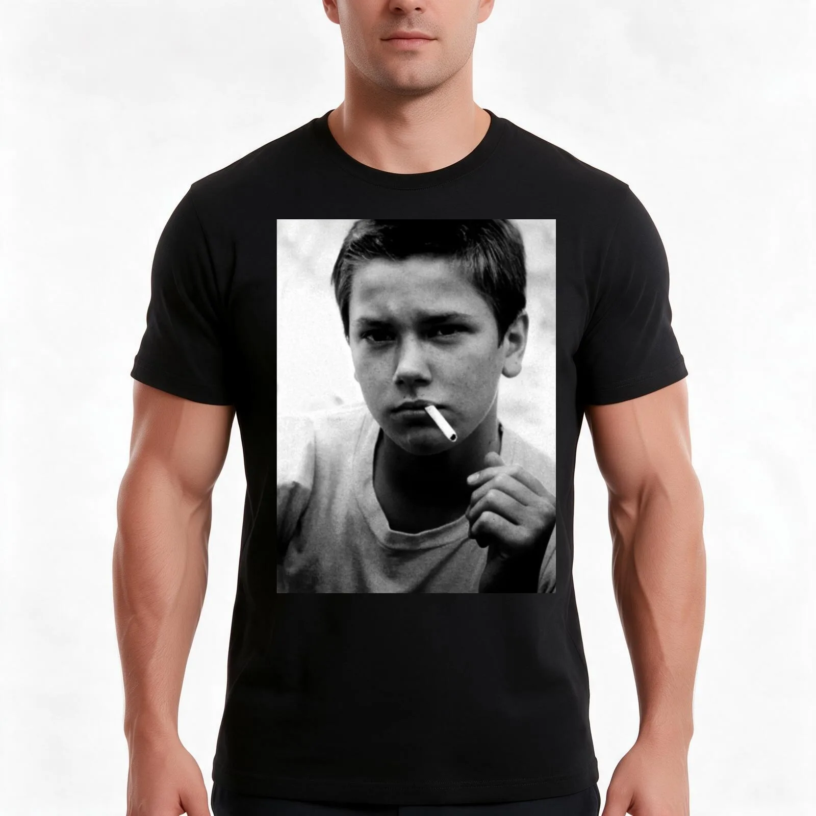 River Phoenix (Stand By Me) T-Shirt, Summer Casual Cotton Tee, Oversized Streetwear Tops, Vintage Graphic Print, 100% Cotton