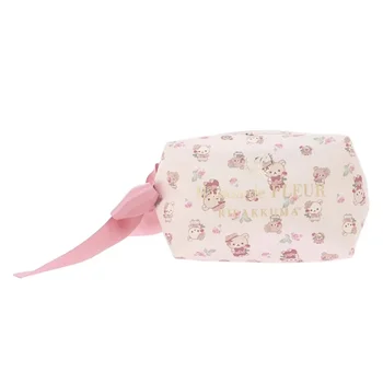 Bonito Rilakkuma Urso Maquiagem Bag Pouch, Kawaii Pequenos Sacos Cosméticos, Organizador De Armazenamento De Maquiagem, Caso Beleza Dos Desenhos Animados
