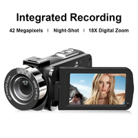 4K Digital Camera for Photography and 18X Digital Zoom WIFI Webcam 42MP Compact Vlogging Camera 3'' 270° Flip Screen Recorder
