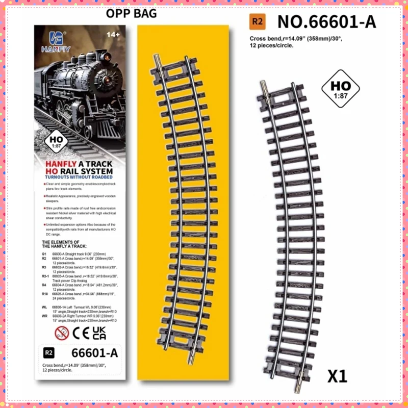 HO Scale HF 1:87 G1 R2 R3 R10 WL รางตรง/รางโค้งแบรนด์เยอรมันเดียวกัน Track รุ่น-ใช้งานร่วมกับประเภทอื่นๆราง