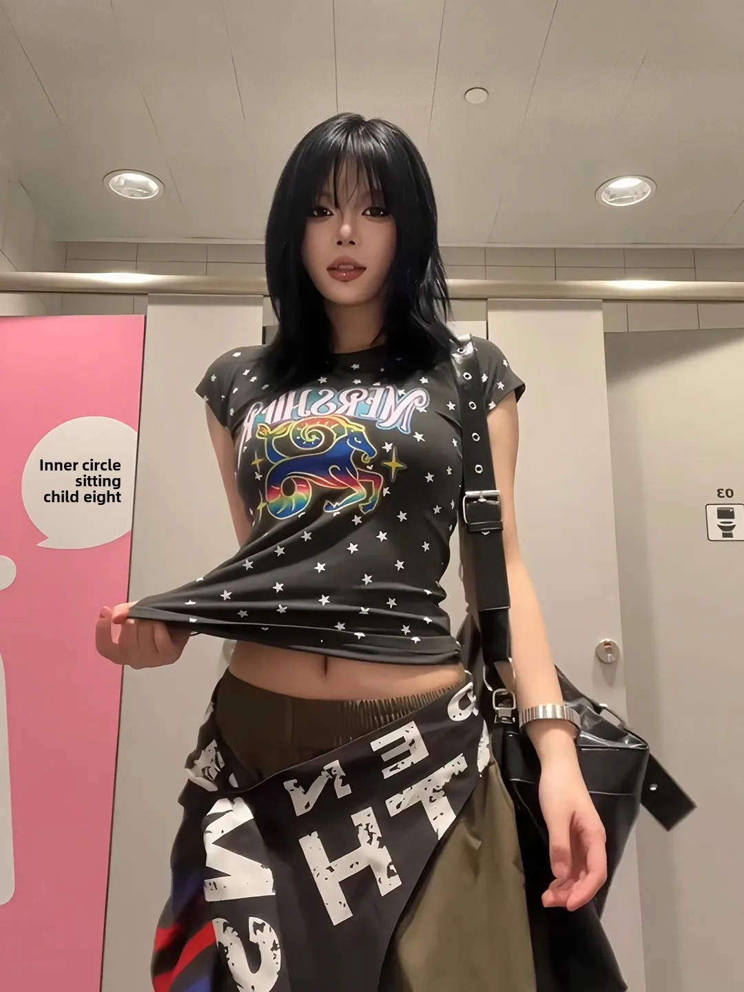 Amerikaanse Retro Star Print ort Sve T-shirt Dames Zomer Slim Fit Modal Top Hot Girl Sle Creatief Patroon Koel gevoel