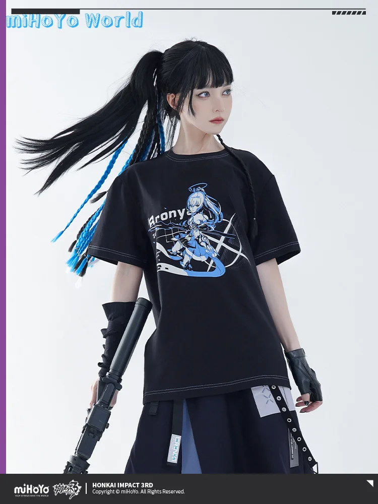 MiHoYo Official Honkai Impact 3 Kiana Kaslana Tops HERRSCHER OF ORIGIN Theme Series Shirt Raiden Mei Couple Bronya Birthday Gift