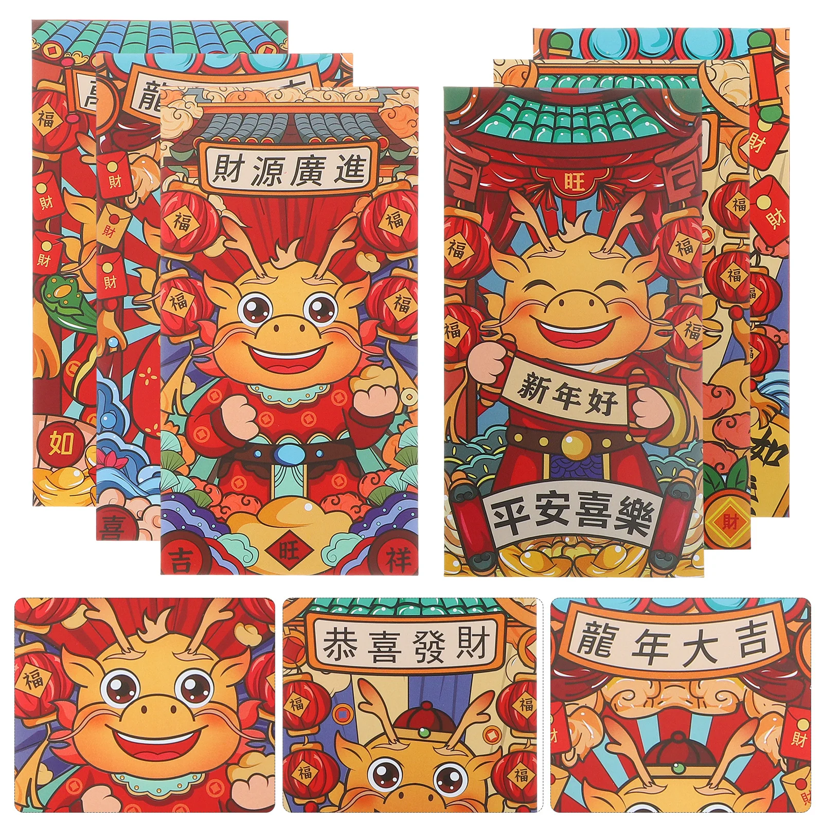 

24Pcs Chinese New Year Red Envelopes Paper Red Packets Money Storage Decorative Festive Gifts Chinese New Year Envelopes