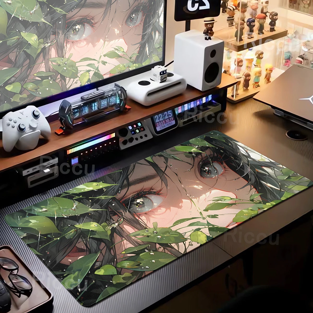 

Большой коврик для мыши с художественными растениями, коврик для мыши в стиле аниме для девочек, большой коврик для компьютерной мыши, милый XXL зеленый офисный коврик для мыши, аксессуары для стола, ковер
