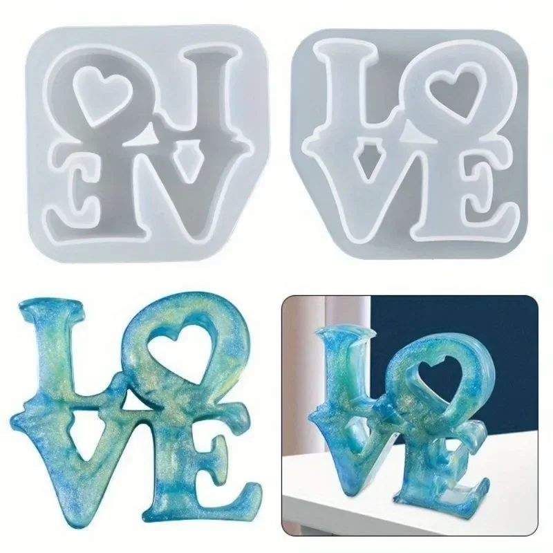 1 Pcs Love English Letters Aromatherapy Wax Pendant Silicone Molds DIY Gypsum Plaster Silicon Mould For Car Decoration Valentine