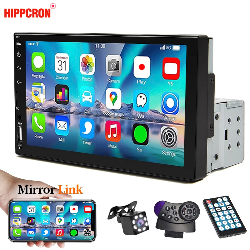 Hippcron Car Radio 1 Din MP5 Multimedia Player Mirror Link HD 7