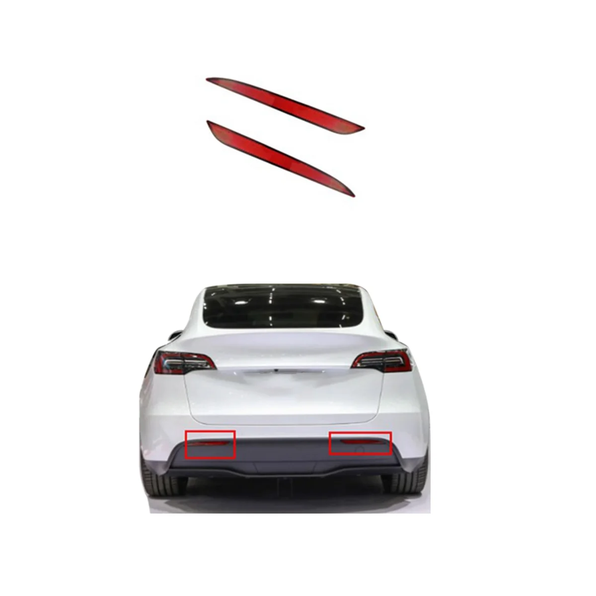 Car Left Tail Lamp Brake Light Rear Bumper Reflector Warming Lamp 1077406-00-F for Tesla Model Y 2017-2022