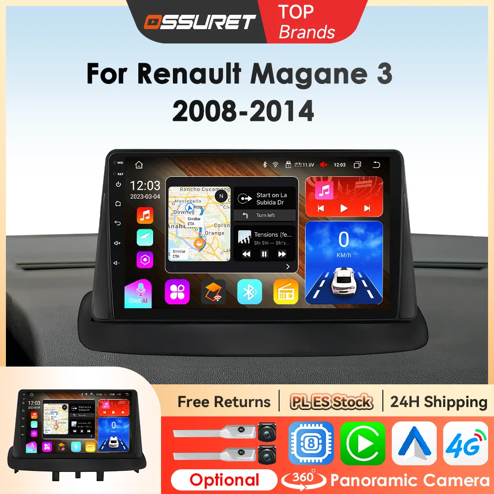 

7862 AI Systems Car Radio Multimedia Video Player for Renault Megane 3 Fluence 2008-2014 Carplay Stereo GPS Intelligent Screen