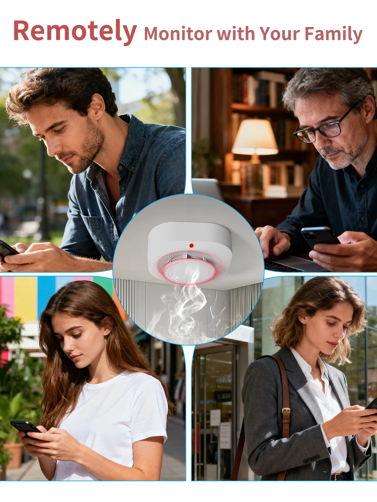 4 / 6 / 8 / 12 Stück Tuya Zigbee Rauchmelder mit 360°-Erkennung, Echtzeitüberwachung, Alarm-App und Fernbenachrichtigung für mehr Sicherheit in Ihrem Zuhause