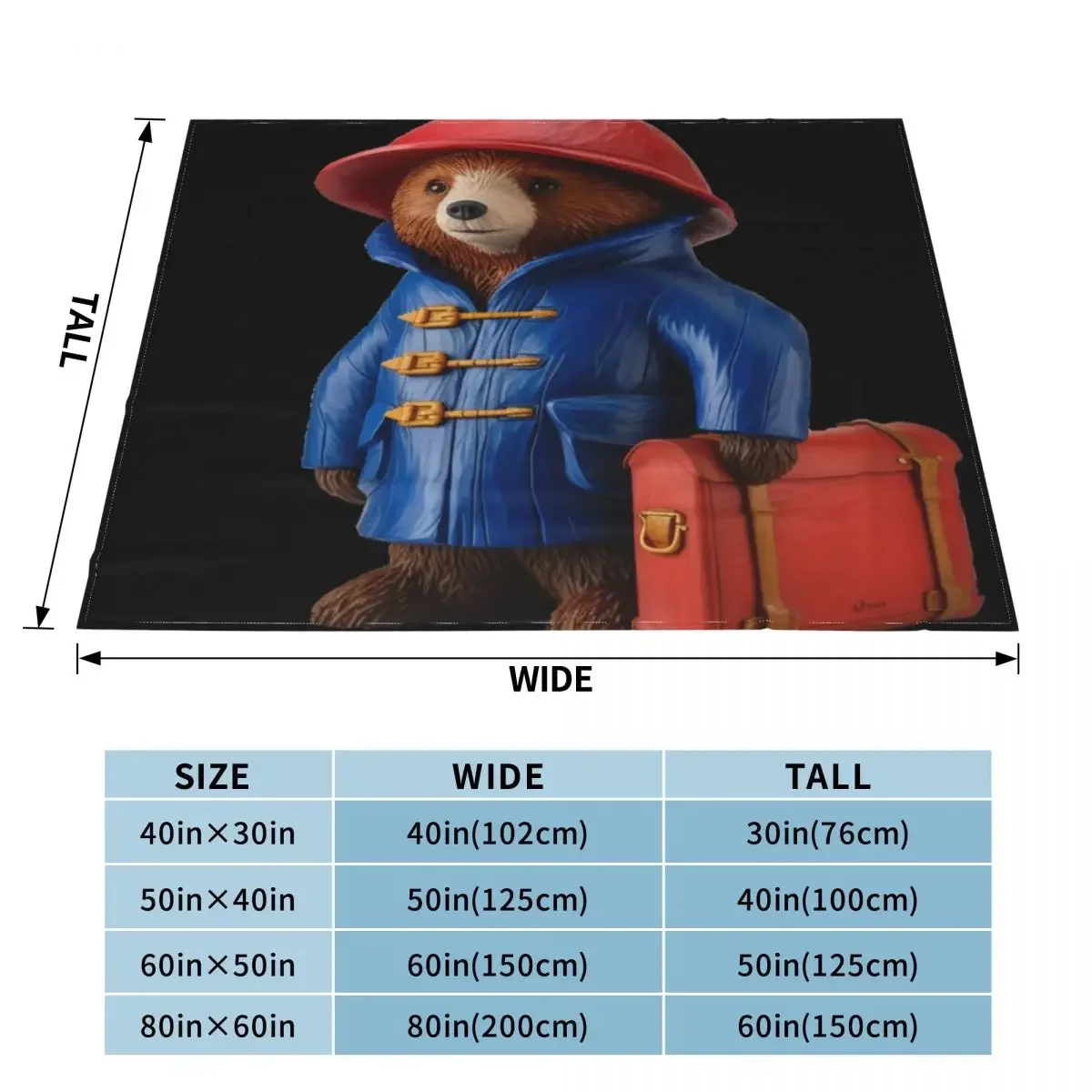 Paddington Bear with Red Suitcase Throw Blanket blankets ands Thermal Blankets