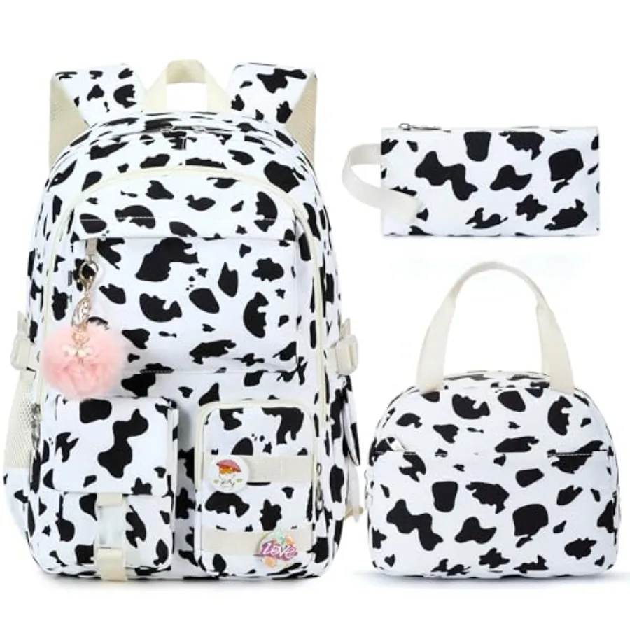 

Backpack for Girls 3 PCS College School Backpacks Bookbag Set with Lunch Box School Bag Daypack Teens Women