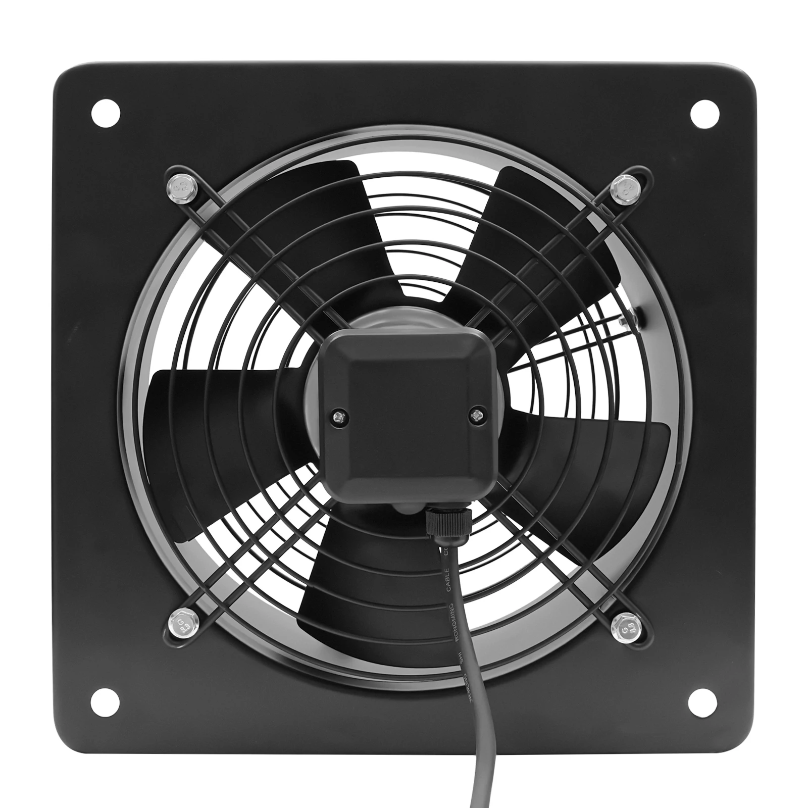 Ventilador industrial do extrator com placa, Metal Carbono Axial, Ventilador Comercial, 110V, 250mm