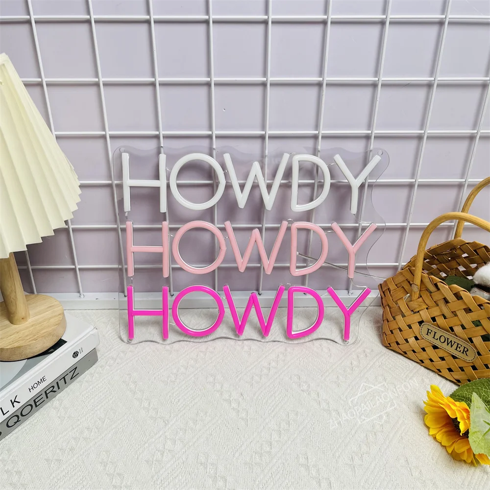 Howdy Neon Sign Cowboy LED Neon Light USB Power Wall Decor для Gameroom Man Cave Beer Bar Cafe Neon Led Sign Party Gift