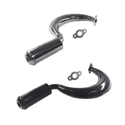 Chrome Half Moon Muffle Exhaust Pipe For 49cc 80cc Motorized Motorised Bicycle Bike Colorful Silver Black