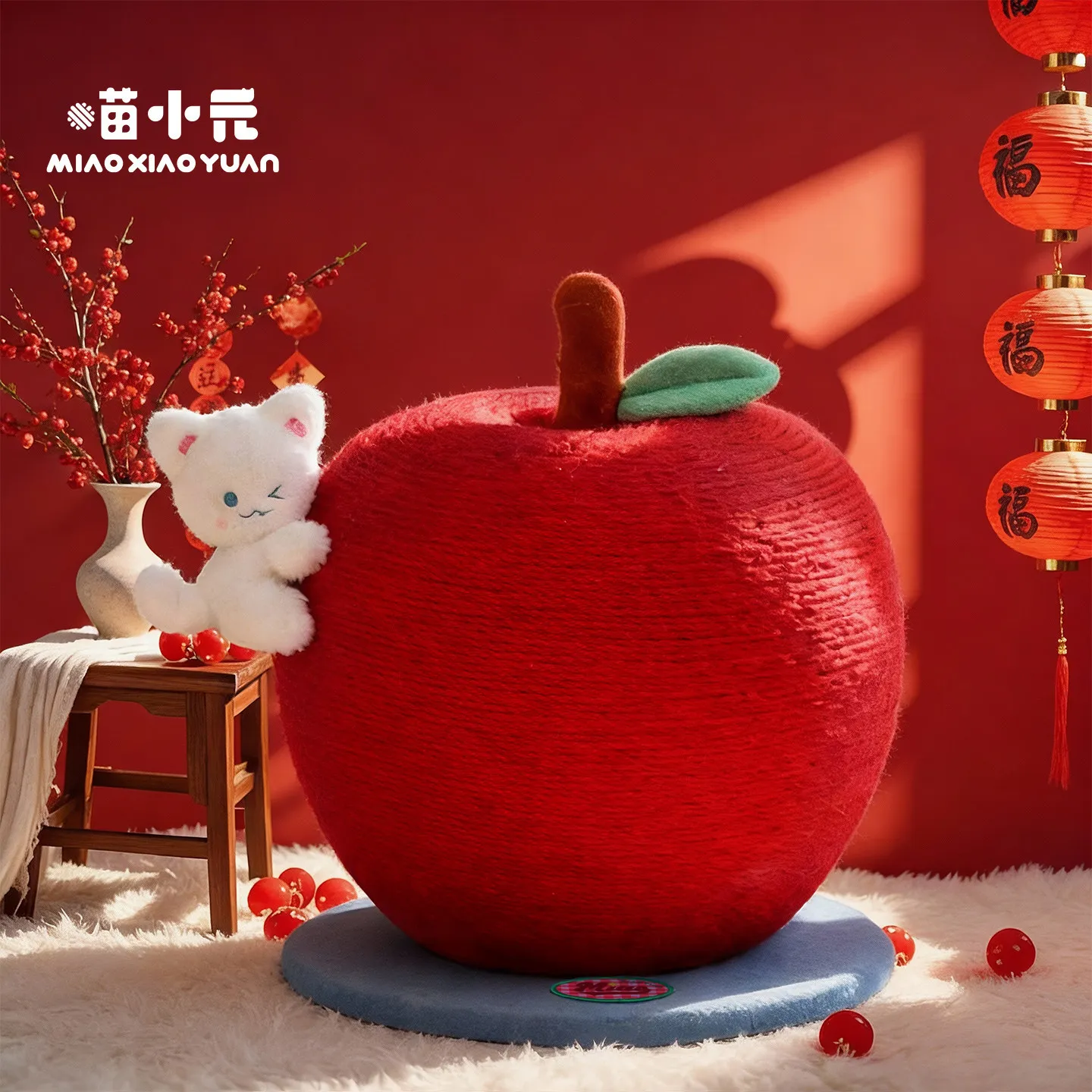 Apple Cat Tree for Huayuan Miaoxiaoyuan Durable Non-Shedding Compact Design for Small Spaces Ideal Cat Holiday Gift