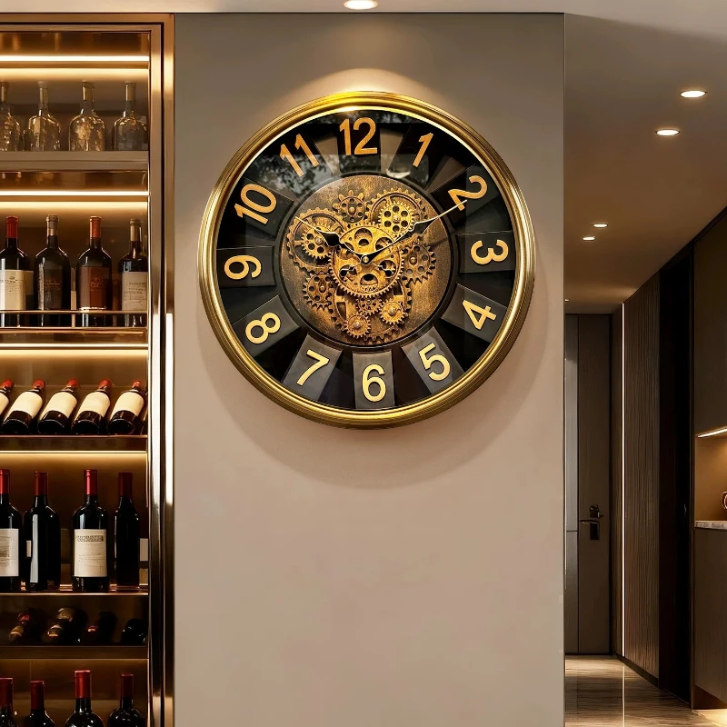 Simple Round Wall Clocks Luxury Living Room Nordic Fashion Wall Clocks Vintage Aesthetic Horloge Murale Ornaments Home Decor