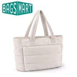 BAGSMART Borsa da donna Borsa tote in tinta unita di grande capacità Borsa versatile per borsa per la spesa di classe per studenti da lavoro per pendolari