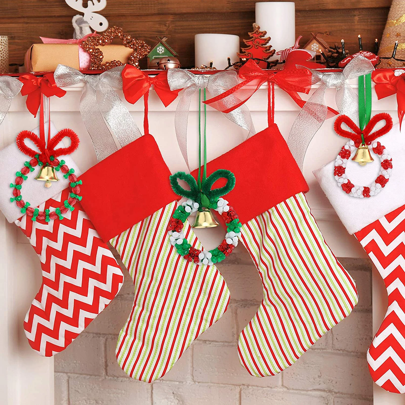 

Accessories Christmas Ornament Set Crafts Making Kit Plastic Holiday Styles Beads